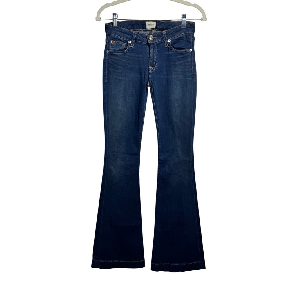 Hudson Ferris Flap Flare Western Boho‎ Y2K Cotton Denim Jean 25 Blue Dark Wash